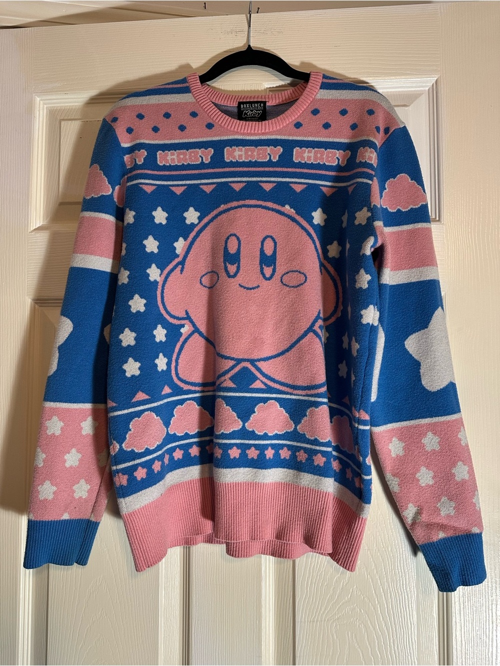 Kirby Graphic Crewneck Sweater in Pink & Blue